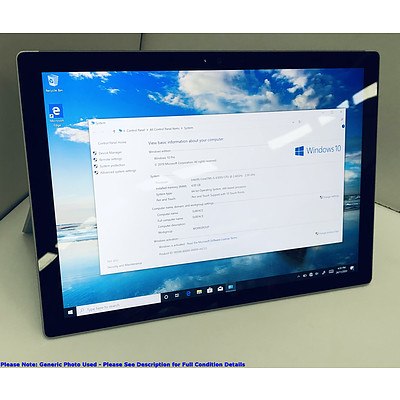 Microsoft Surface (1724) Pro 4 12-Inch 128GB Core i5 (6300U) 2.40GHz CPU 2-in-1 Detachable Laptop