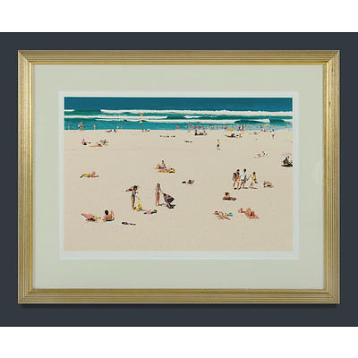 John Earle (born 1955), 'Merewether Beach Scene', Screenprint