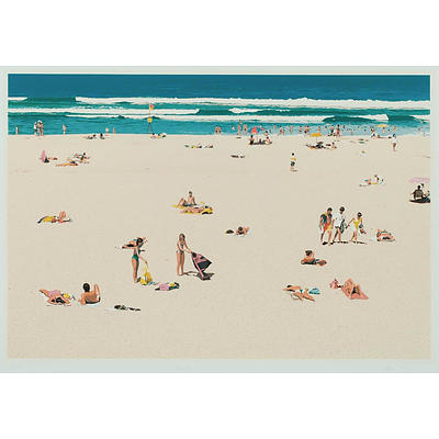 John Earle (born 1955), 'Merewether Beach Scene', Screenprint
