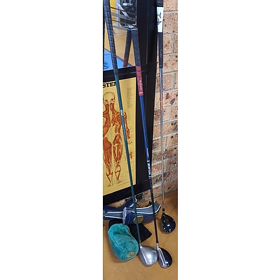 Set of Three Left Handed Golf Clubs
