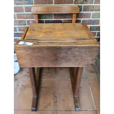 Vintage Tasmanian Oak School Desk