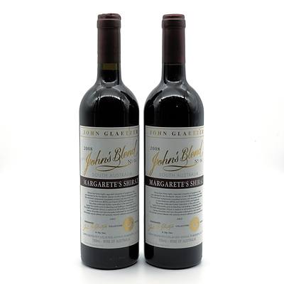 John Glaetzer John’s Blend 2008 No. 14 Margarete’s Shiraz - Lot of Two Bottles (2)