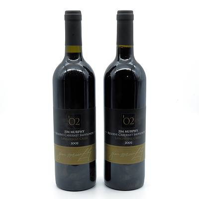 Jim Murphy 2002 Langhorne Creek Reserve Cabernet Sauvignon - Lot of Two Bottles (2)