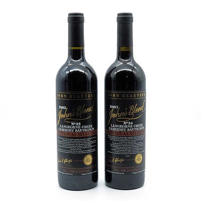 John Glaetzer John's Blend No 32 2005  and No 34 2007 Cabernet Sauvignon - Lot of Two Bottles (2)