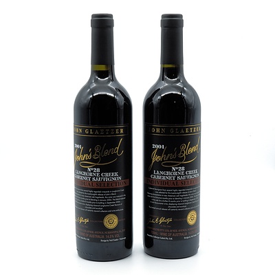 John Glaetzer John's Blend No 28 2001 Cabernet Sauvignon - Lot of Two Bottles (2)