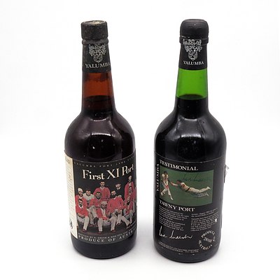 Yalumba Rod Marsh Testimonial Tawny Port and First XI 1986 Vintage Port (2)
