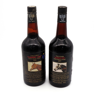 Yalumba Racing Series Vintage Port 'Gurner's Lane' 1982 and 'Surround' 1977 (2)
