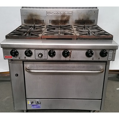 Goldstein Natural Gas Six Burner Cooktop/Oven Combination Unit