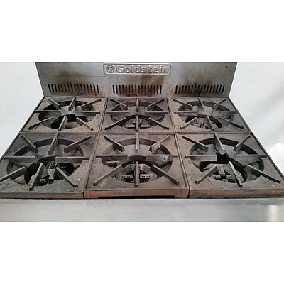 Goldstein Natural Gas Six Burner Cooktop/Oven Combination Unit