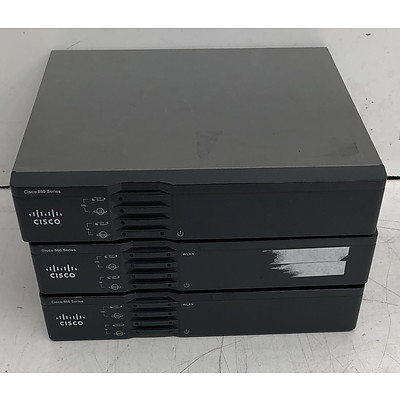 Cisco 860 Series Integrated Services Routers - Lot of Three