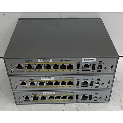 Cisco 860 Series Integrated Services Routers - Lot of Three