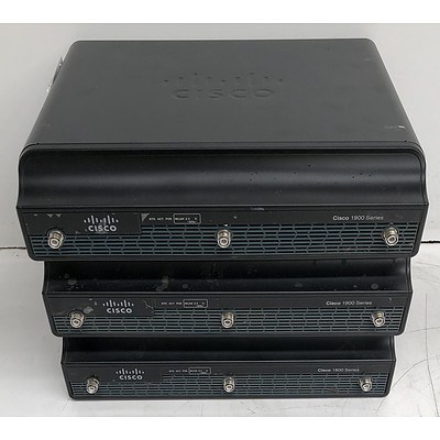 Cisco 1900 Series Integrated Services Router - Lot of Three