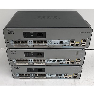 Cisco 1900 Series Integrated Services Router - Lot of Three