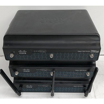 Cisco 1900 Series Integrated Services Router - Lot of Three