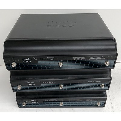 Cisco 1900 Series Integrated Services Router - Lot of Three