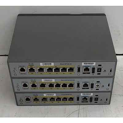 Cisco 860 Series Integrated Services Routers - Lot of Three