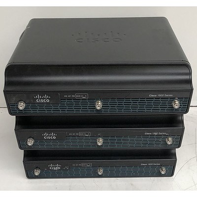 Cisco 1900 Series Integrated Services Router - Lot of Three