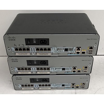 Cisco 1900 Series Integrated Services Router - Lot of Three