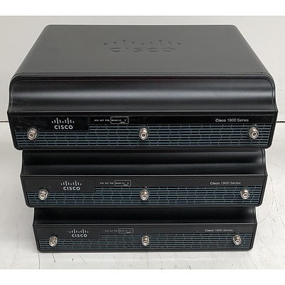 Cisco 1900 Series Integrated Services Router - Lot of Three