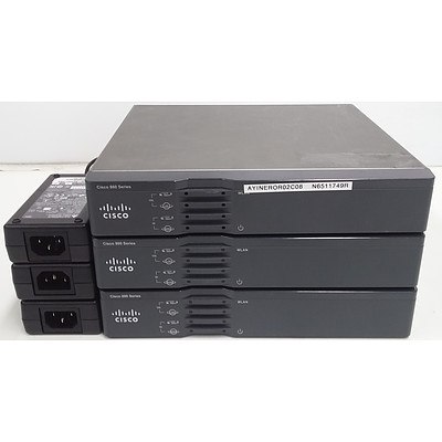 Cisco (C867VAE-W-E-K9 V01) 860 Series Integrated Services Wireless Router - Lot of Three