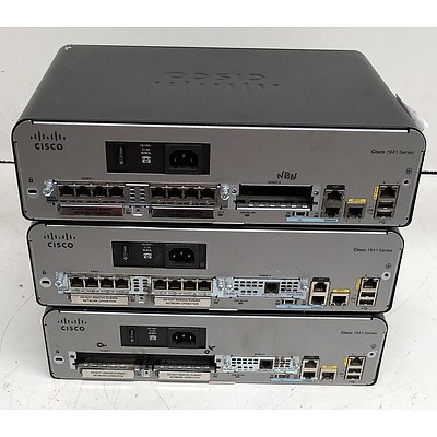 Cisco 1900 Series Integrated Services Router - Lot of Three