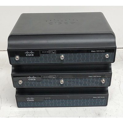 Cisco Assorted 1900 Series Integrated Services Routers - Lot of Three
