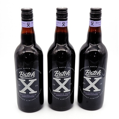 Batch X McLaren Vale 2016 Sangiovese  - Lot of Three Bottles (3)