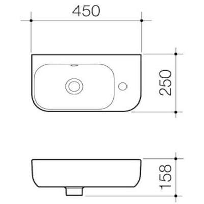 Caroma Luna Hand Wall Basin - New - RRP $280.00