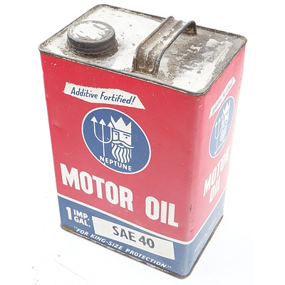 Vintage Neptune One Gallon Oil Tin
