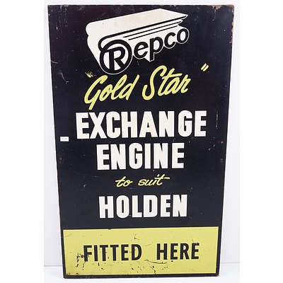 Vintage Repco Hardboard Sign