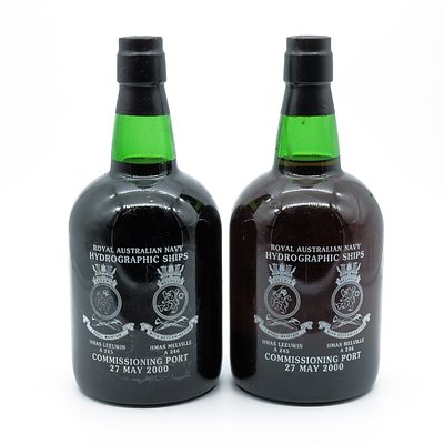 Royal Australian Navy Hydrographic Ships Commissioning Port May 2000 - 750ml - Lot of Two Bottles (2)