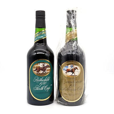 St Halletts Racing Series Port - Guerners Lane 1982 Melbourne Cup and Rothschild 1980 Perth Cup - Lot of Two Bottles (2)