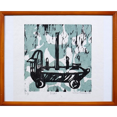 Mitch Thomas, Boat 2004, Linocut