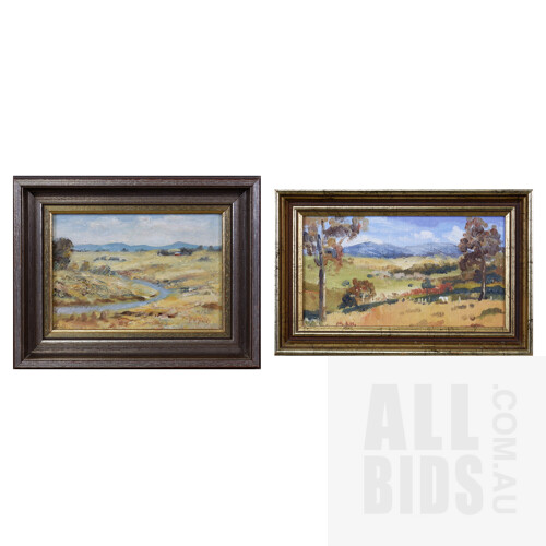 Two Oil on Board Works by K McHardy Including Majorka near Maryborogh