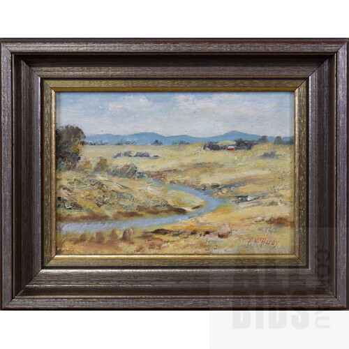 Two Oil on Board Works by K McHardy Including Majorka near Maryborogh