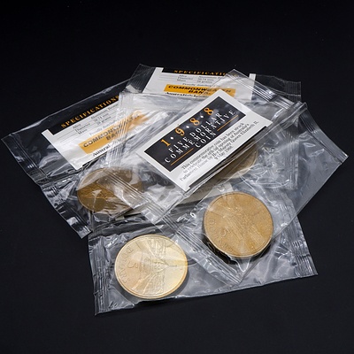 Four RAM 1988 Uncirculated Five Dollar Coins,  Bicentenary Commemorative Coin
