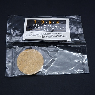 Four RAM 1988 Uncirculated Five Dollar Coins,  Bicentenary Commemorative Coin