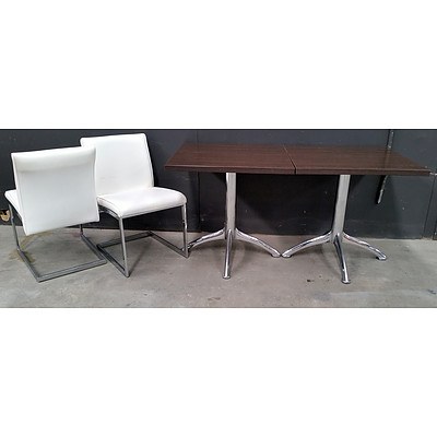 Bartoli Design Italian Design Wood Laminate Indoor Cafe Table With Four Chairs -Lot Of Two 