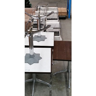 Bartoli Design Italian Design Wood Laminate Indoor Cafe Table With Four Chairs -Lot Of Five 