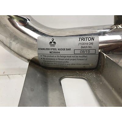 Mitsubishi Triton Stainless Steel Nudge Bar
