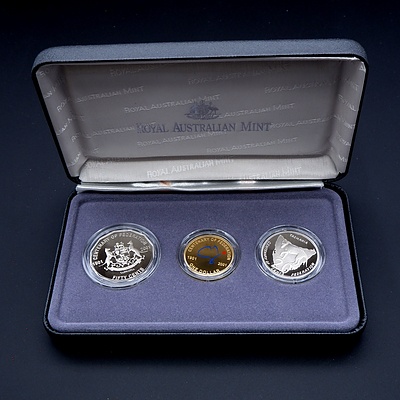 RAM 2001 Centenary of Federation, State Proof Three Coin Set, Tasmania