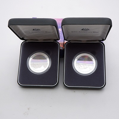 Two 2002 Year of the Outback Silver (99.9%) Proof Coins