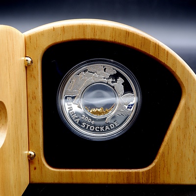 Limited Edition Perth Mint 2004 Eureka Stockade 150th Anniversary Silver Locket Coin, No 55
