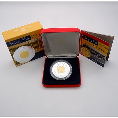RAM Sydney Mint Pattern 150 Years .999 Silver and 24ct Gold Plated $10 Coin