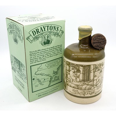 Draytons Fifth Generation Family Port - One Litre in Stoneware Decanter and Presentation Box