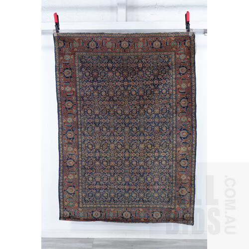 Antique Fine Sarouk Hand Knotted Persian Rug with Herati Pattern