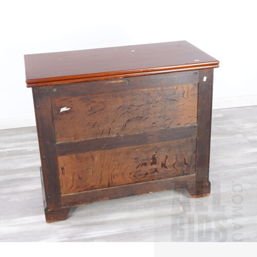 Victorian Mahogany Bachelors Chest with Fold Over Writing Top, Stamped Edwards & Roberts, England, Mid to Late 19 Century