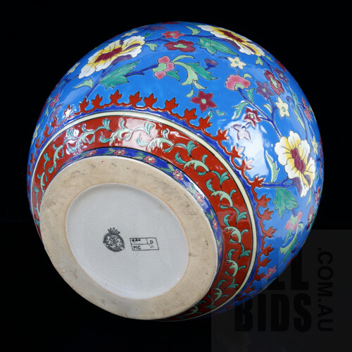 Belgian Art Deco 'Emaux de Louviere' Relief Enamelled Porcelain Vase