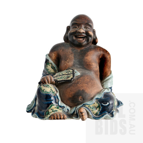 Japanese Kutani Ware Figure of a Hotei, Meiji or Showa Period