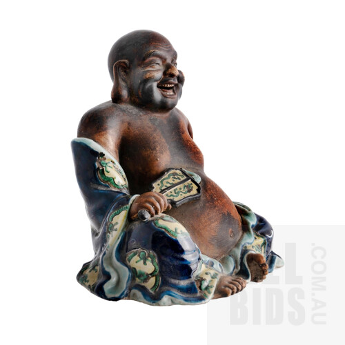 Japanese Kutani Ware Figure of a Hotei, Meiji or Showa Period